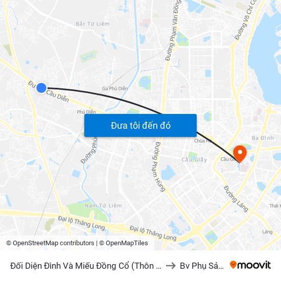 Đối Diện Đình Và Miếu Đồng Cổ (Thôn Nguyên Xá) - Đường 32 to Bv Phụ Sản Hà Nội map