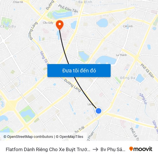 Flatfom Dành Riêng Cho Xe Buýt Trước Nhà 45 Đường Láng to Bv Phụ Sản Hà Nội map