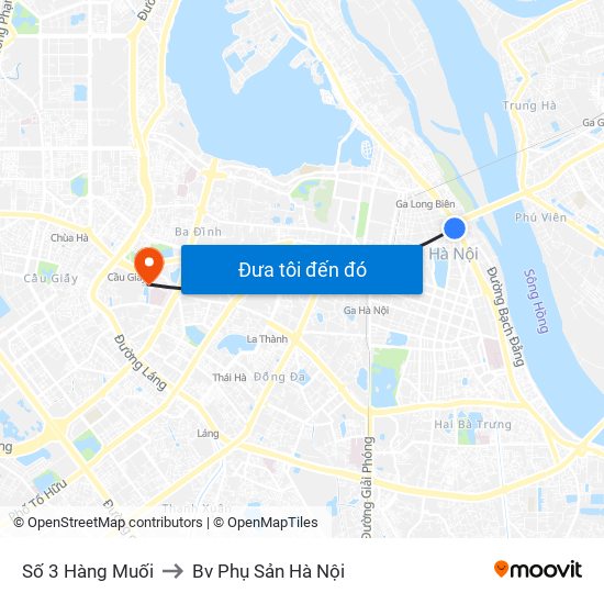 Số 3 Hàng Muối to Bv Phụ Sản Hà Nội map