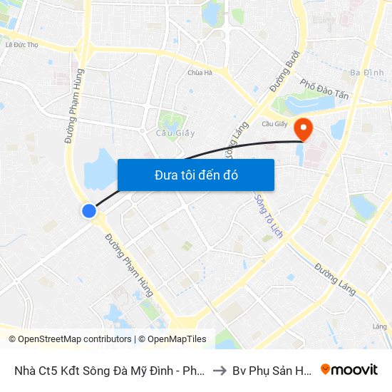 Nhà Ct5 Kđt Sông Đà Mỹ Đình - Phạm Hùng to Bv Phụ Sản Hà Nội map