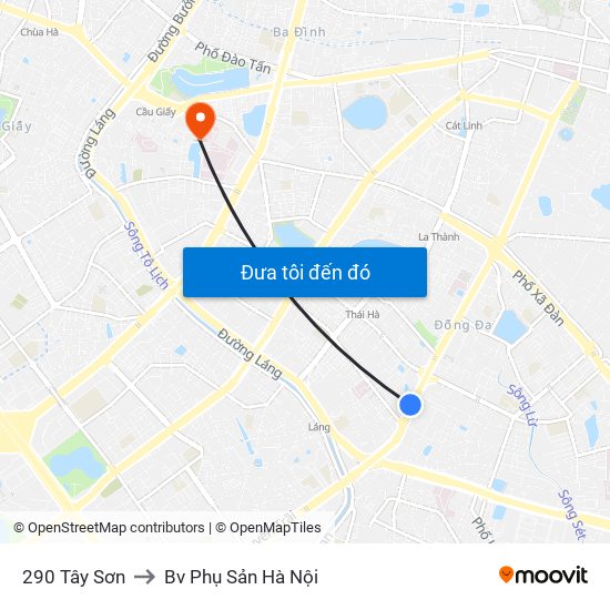 290 Tây Sơn to Bv Phụ Sản Hà Nội map