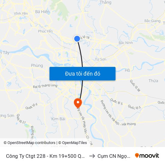 Công Ty Ctgt 228 - Km 19+500 Quốc Lộ 3 to Cụm CN Ngọc Hồi map