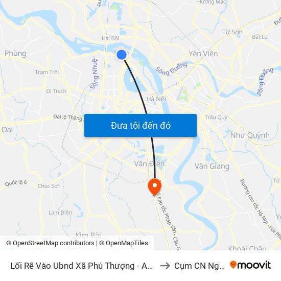 Lối Rẽ Vào Ubnd Xã Phú Thượng - An Dương Vương to Cụm CN Ngọc Hồi map