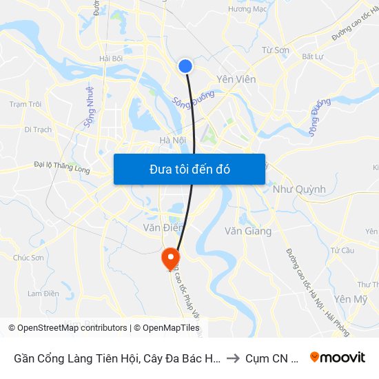 Gần Cổng Làng Tiên Hội, Cây Đa Bác Hồ - Km 5 +700 Quốc Lộ 3 to Cụm CN Ngọc Hồi map