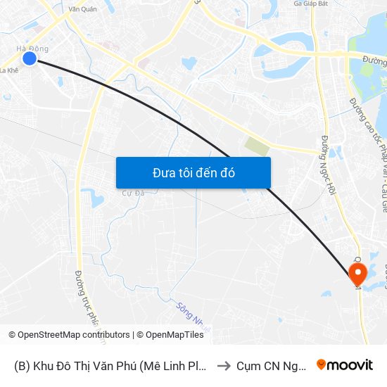 (B) Khu Đô Thị Văn Phú (Mê Linh Plaza Hà Đông) to Cụm CN Ngọc Hồi map