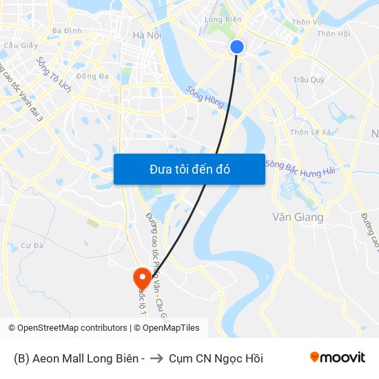 (B) Aeon Mall Long Biên - to Cụm CN Ngọc Hồi map
