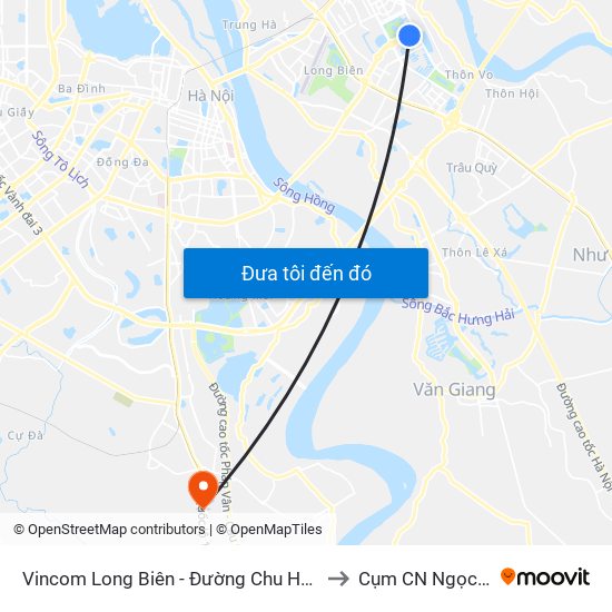 Vincom Long Biên - Đường Chu Huy Mân to Cụm CN Ngọc Hồi map