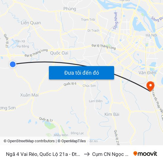 Ngã 4 Vai Réo, Quốc Lộ 21a - Đt446 to Cụm CN Ngọc Hồi map