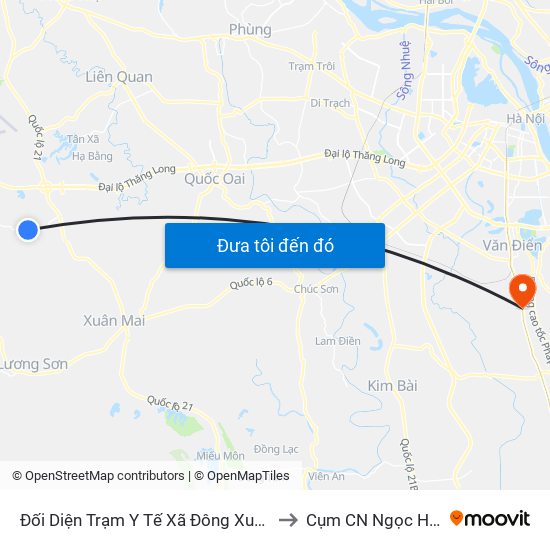 Đối Diện Trạm Y Tế Xã Đông Xuân to Cụm CN Ngọc Hồi map