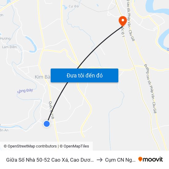 Giữa Số Nhà 50-52 Cao Xá, Cao Dương - Tỉnh Lộ 429 to Cụm CN Ngọc Hồi map