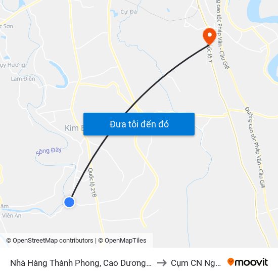 Nhà Hàng Thành Phong, Cao Dương - Tỉnh Lộ 429 to Cụm CN Ngọc Hồi map