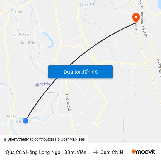 Qua Cửa Hàng Long Nga 100m, Viên An - Tỉnh Lộ 429 to Cụm CN Ngọc Hồi map