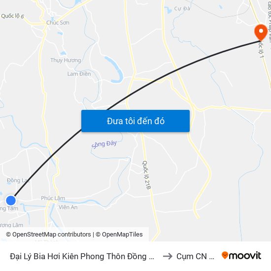 Đại Lý Bia Hơi Kiên Phong Thôn Đồng Mít, Đồng Tâm - Tỉnh Lộ 429 to Cụm CN Ngọc Hồi map