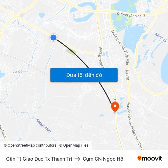 Gần Tt Giáo Dục Tx Thanh Trì to Cụm CN Ngọc Hồi map