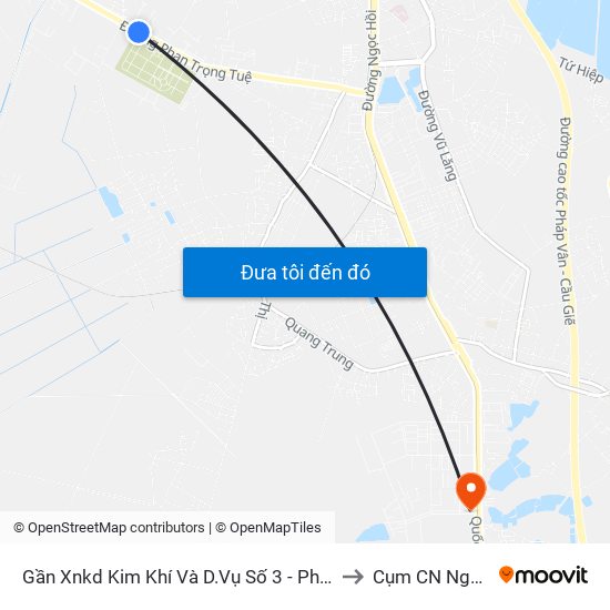 Gần Xnkd Kim Khí Và D.Vụ Số 3 - Phan Trọng Tuệ to Cụm CN Ngọc Hồi map