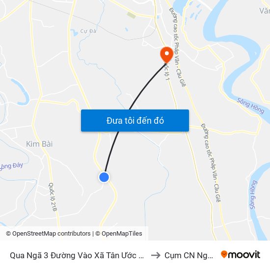 Qua Ngã 3 Đường Vào Xã Tân Ước Khoảng 50m to Cụm CN Ngọc Hồi map