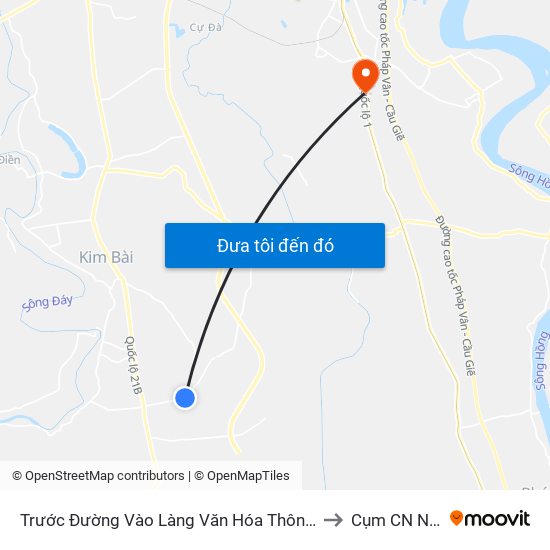 Trước Đường Vào Làng Văn Hóa Thôn Tiên Lữ Khoảng 50m to Cụm CN Ngọc Hồi map