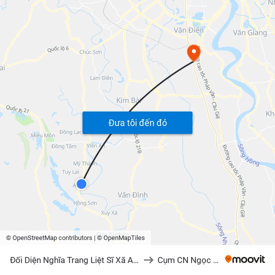 Đối Diện Nghĩa Trang Liệt Sĩ Xã An Mỹ to Cụm CN Ngọc Hồi map