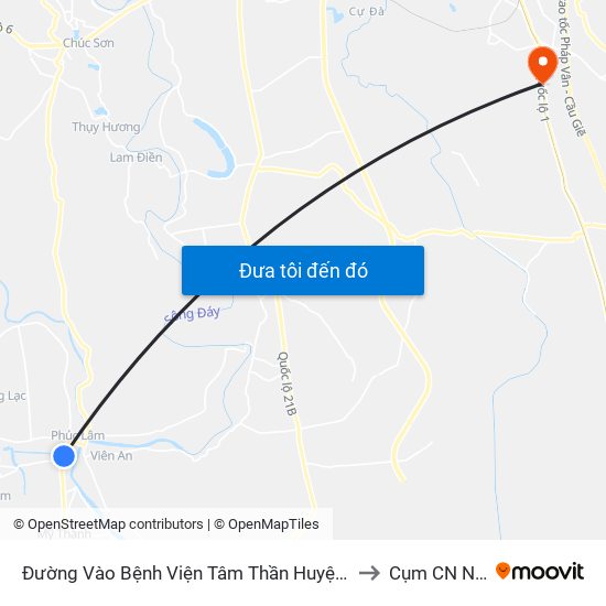 Đường Vào Bệnh Viện Tâm Thần Huyện Mỹ Đức Khoảng 50m to Cụm CN Ngọc Hồi map