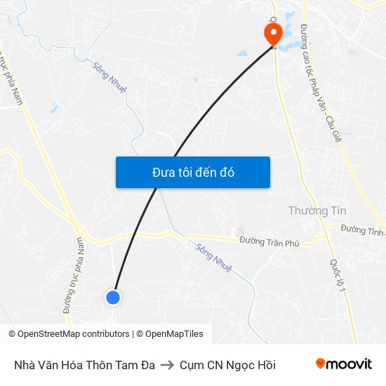 Nhà Văn Hóa Thôn Tam Đa to Cụm CN Ngọc Hồi map