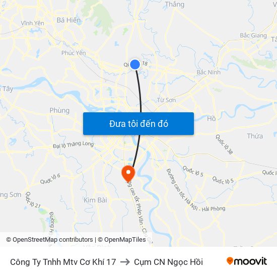 Công Ty Tnhh Mtv Cơ Khí 17 to Cụm CN Ngọc Hồi map