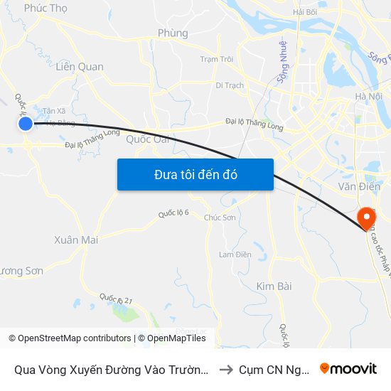 Qua Vòng Xuyến Đường Vào Trường Đh Fpt 50m to Cụm CN Ngọc Hồi map