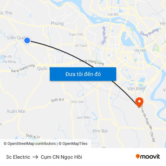 3c Electric to Cụm CN Ngọc Hồi map