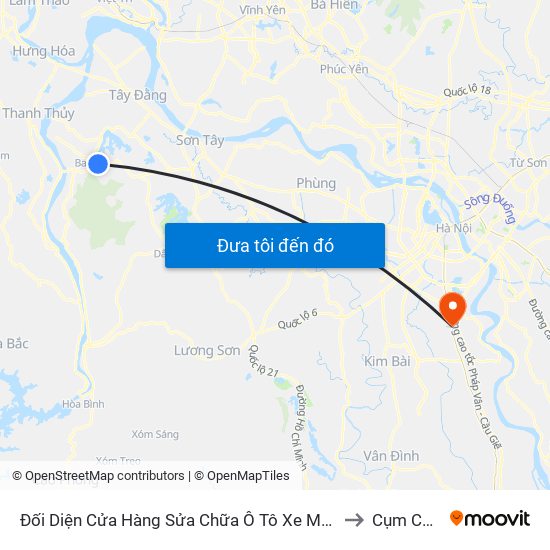 Cửa Hàng Quán Café Đậm, Thôn 6, Tam Uy, Ba Trại, Ba Vì to Cụm CN Ngọc Hồi map