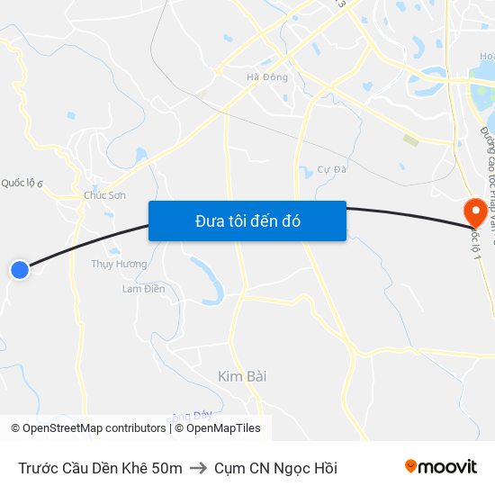 Trước Cầu Dền Khê 50m to Cụm CN Ngọc Hồi map