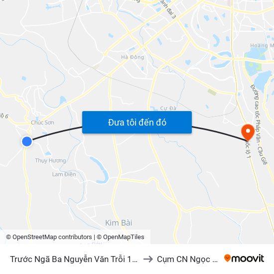 Trước Ngã Ba Nguyễn Văn Trỗi 100m to Cụm CN Ngọc Hồi map