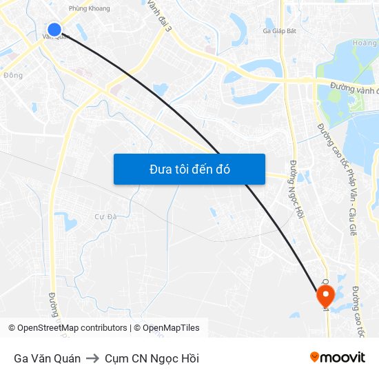 Ga Văn Quán to Cụm CN Ngọc Hồi map