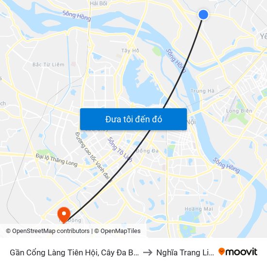 Gần Cổng Làng Tiên Hội, Cây Đa Bác Hồ - Km 5 +700 Quốc Lộ 3 to Nghĩa Trang Liệt Sỹ Hà Đông map