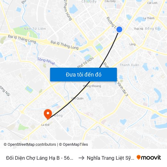 Đối Diện Chợ Láng Hạ B - 564 Đường Láng to Nghĩa Trang Liệt Sỹ Hà Đông map