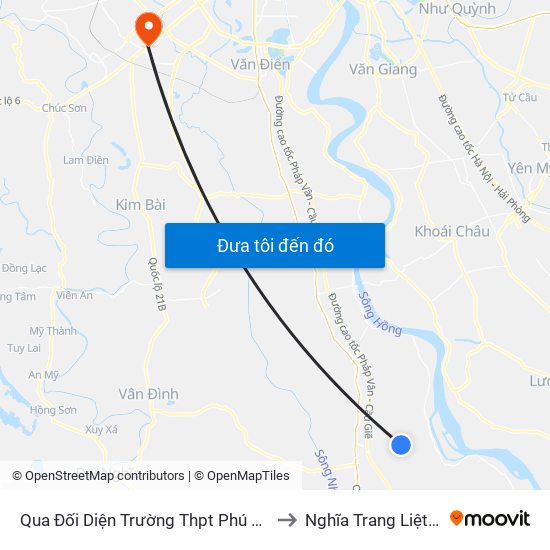 Qua Đối Diện Trường Thpt Phú Xuyên B 30m - Dt428 to Nghĩa Trang Liệt Sỹ Hà Đông map