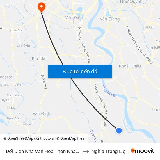 Đối Diện Nhà Văn Hóa Thôn Nhân Sơn, Xã Tri Thủy - Dt428 to Nghĩa Trang Liệt Sỹ Hà Đông map