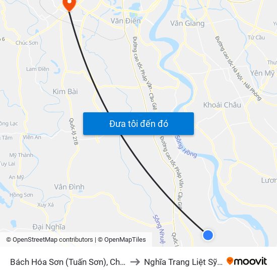 Bách Hóa Sơn (Tuấn Sơn), Chợ Bái - Dt428 to Nghĩa Trang Liệt Sỹ Hà Đông map