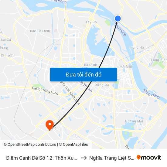 Điếm Canh Đê Số 12, Thôn Xuân Canh- Đê 406 to Nghĩa Trang Liệt Sỹ Hà Đông map