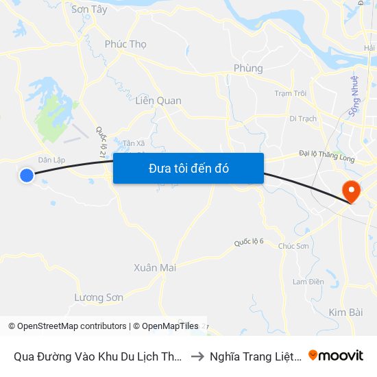 Qua Đường Vào Khu Du Lịch Thác Bạc Suối Sao 50m to Nghĩa Trang Liệt Sỹ Hà Đông map