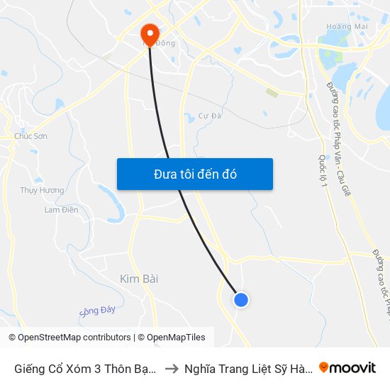 Giếng Cổ Xóm 3 Thôn Bạch Nao to Nghĩa Trang Liệt Sỹ Hà Đông map