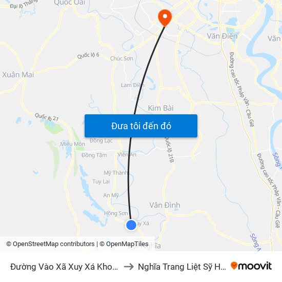 Đường Vào Xã Xuy Xá Khoảng 50m to Nghĩa Trang Liệt Sỹ Hà Đông map