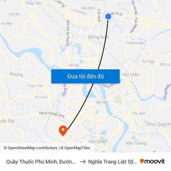 Quầy Thuốc Phú Minh, Đường 16 Phú Thọ to Nghĩa Trang Liệt Sỹ Hà Đông map