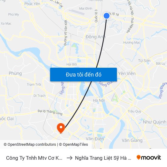 Công Ty Tnhh Mtv Cơ Khí 17 to Nghĩa Trang Liệt Sỹ Hà Đông map