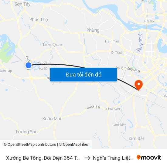 Xưởng Bê Tông, Đối Diện 354 Thạch Hòa Thạch Thất to Nghĩa Trang Liệt Sỹ Hà Đông map