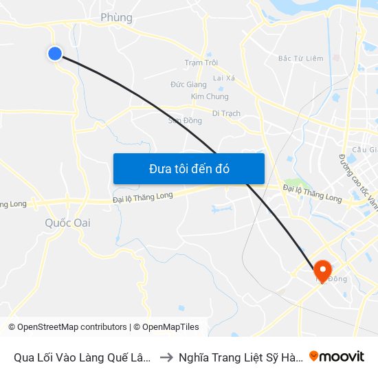 Qua Lối Vào Làng Quế Lâm 30m to Nghĩa Trang Liệt Sỹ Hà Đông map