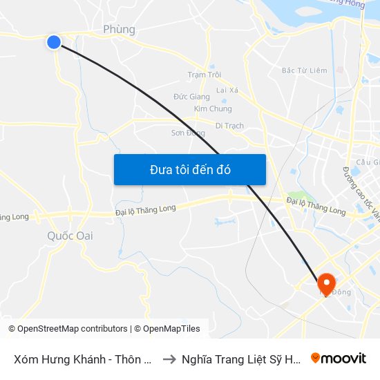 Xóm Hưng Khánh - Thôn Yên Dục to Nghĩa Trang Liệt Sỹ Hà Đông map