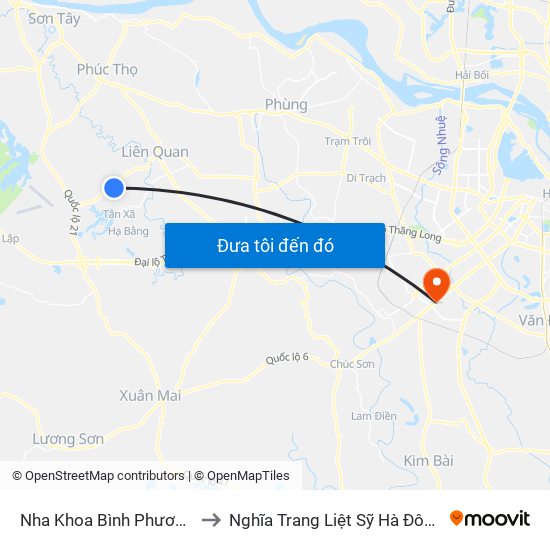 Nha Khoa Bình Phương to Nghĩa Trang Liệt Sỹ Hà Đông map