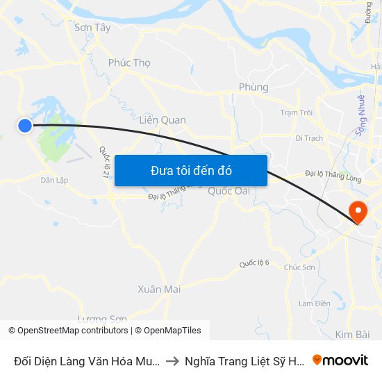 Đối Diện Làng Văn Hóa Muỗi, Đt87 to Nghĩa Trang Liệt Sỹ Hà Đông map