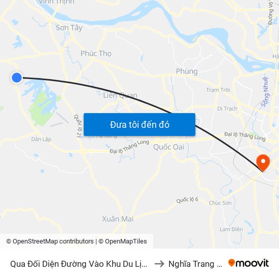 Qua Đối Diện Đường Vào Khu Du Lịch Khoang Sanh, Suối Tiên 50m, Đt87 to Nghĩa Trang Liệt Sỹ Hà Đông map