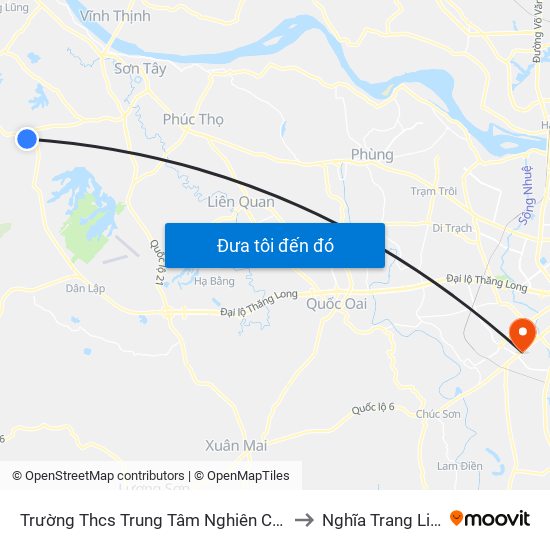 Trường Thcs Trung Tâm Nghiên Cứu Bò Và Đồng Cỏ Ba Vì, Đt87 to Nghĩa Trang Liệt Sỹ Hà Đông map