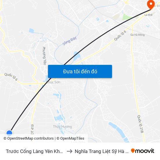 Trước Cổng Làng Yên Khê 50m to Nghĩa Trang Liệt Sỹ Hà Đông map